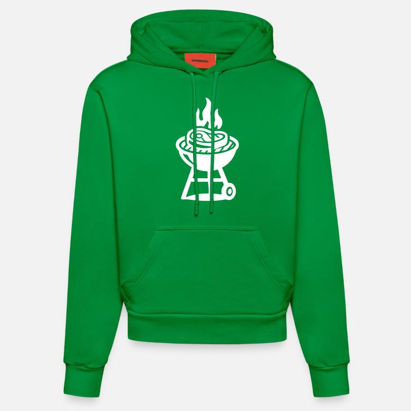 Griller Steak Viande Icône - Sweat à capuche bio ajusté fabriqué en UE - City Green