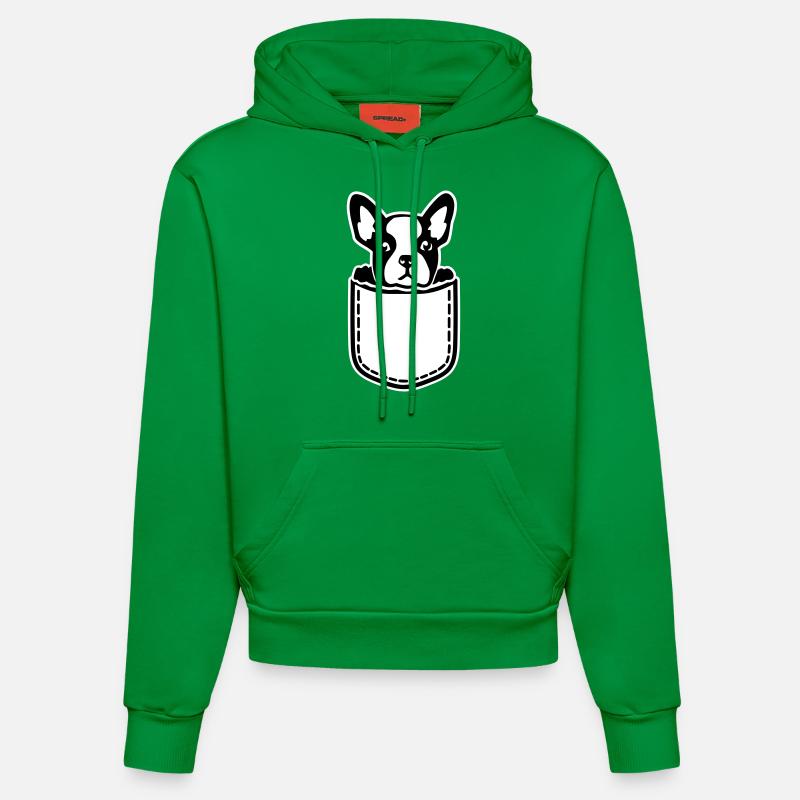 Français Bouledogue - Sweat à capuche bio ajusté fabriqué en UE - City Green