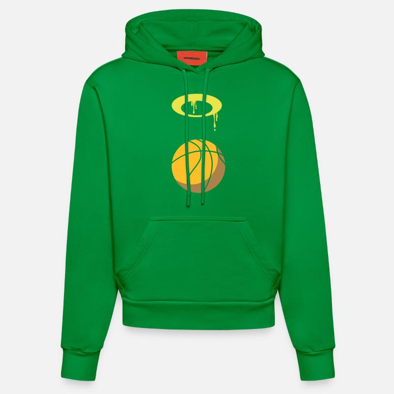 Basket-ball 5 0 03 - Sweat à capuche bio ajusté fabriqué en UE - City Green