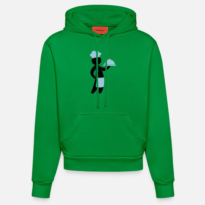 Un chef cuisinier sert invités - Sweat à capuche bio ajusté fabriqué en UE - City Green