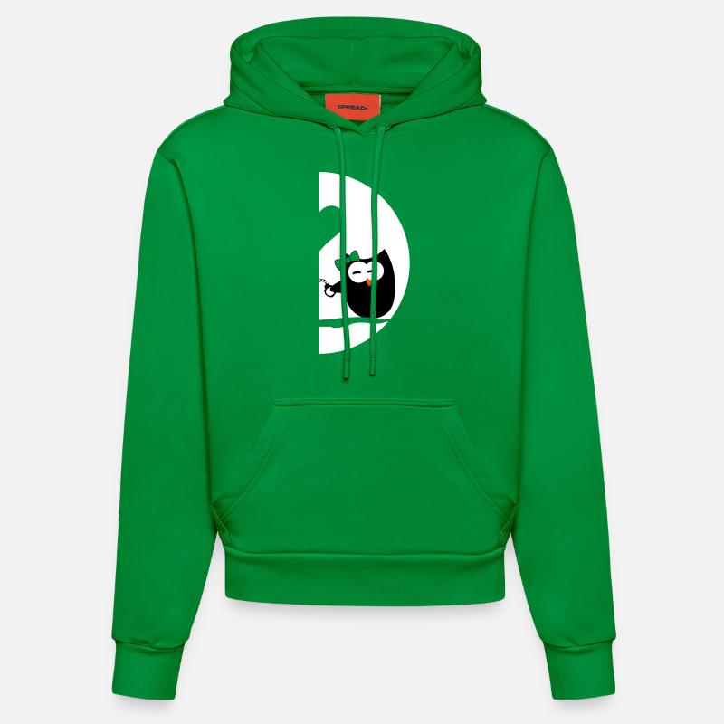 Hiboux gauche - Saint Valentin - Sweat à capuche bio ajusté fabriqué en UE - City Green