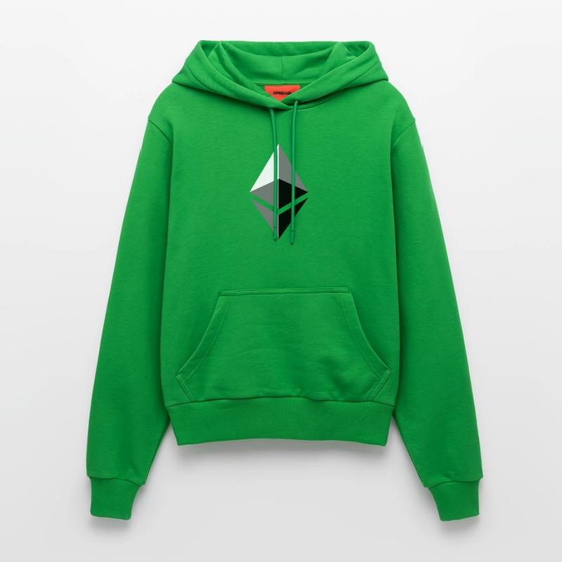 etherium ether ETH Organic Fitted Hoodie Made in EU