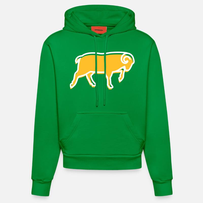 A Running Ram - Sweat à capuche bio ajusté fabriqué en UE - City Green
