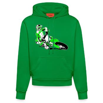 Supermoto Racing - Organic Fitted Hoodie Made in EU - City Green - Vorne