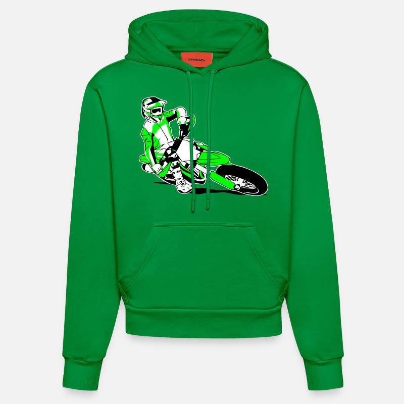 Supermoto Racing - Supermotard - Sweat à capuche bio ajusté fabriqué en UE - City Green