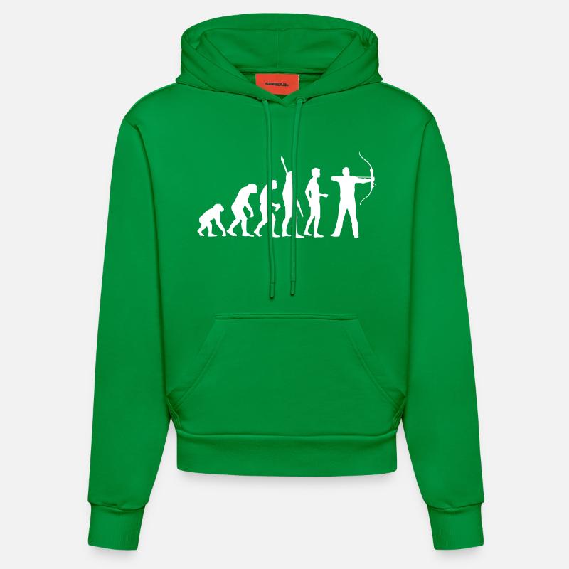 evolution_bogenschiessen - Sweat à capuche bio ajusté fabriqué en UE - City Green