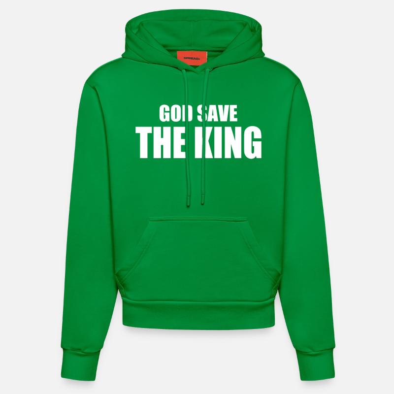 god save the king - Sweat à capuche bio ajusté fabriqué en UE - City Green