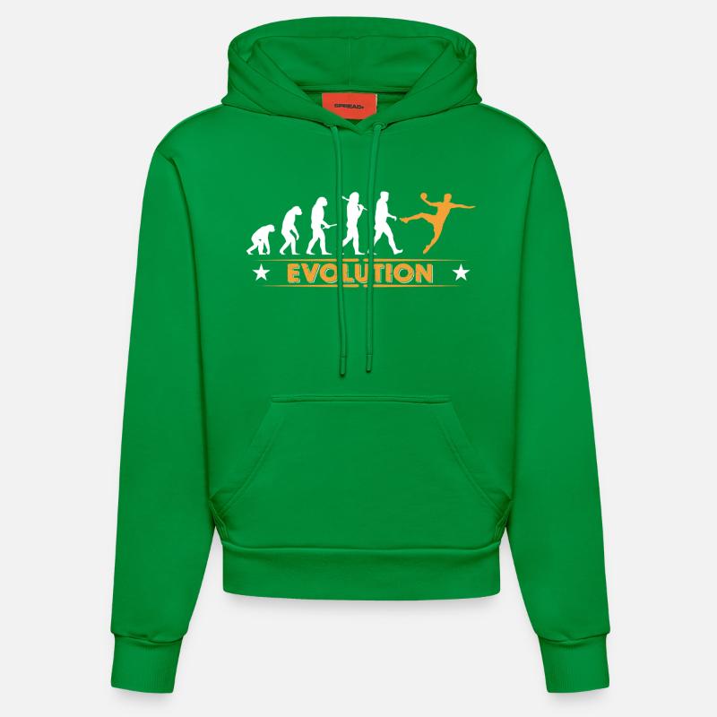 Handball Evolution - orange/weiss - Sweat à capuche bio ajusté fabriqué en UE - City Green