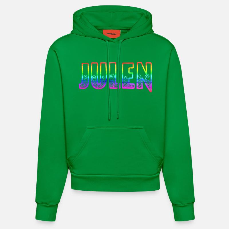 julen rs regenbogen - Organic Fitted Hoodie Made in EU - City Green