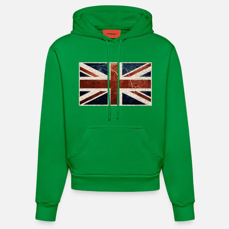 Drapeau anglais - Sweat à capuche bio ajusté fabriqué en UE - City Green