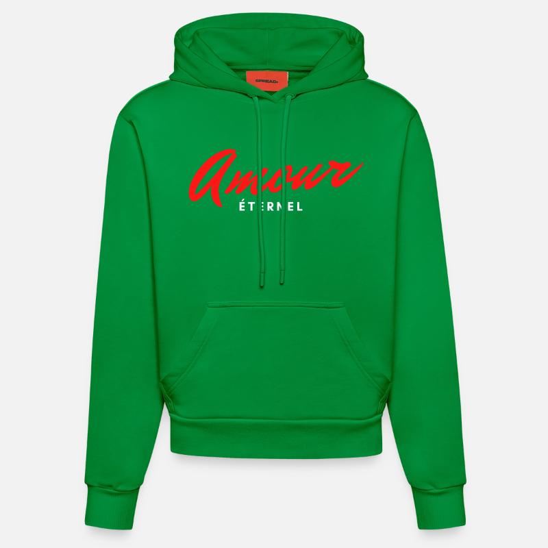Amour éternel, cadeau de saint Valentin - Sweat à capuche bio ajusté fabriqué en UE - City Green