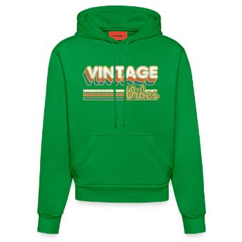 Vintage Vibes Retro Stripes - Organic Fitted Hoodie Made in EU - City Green - Vorne