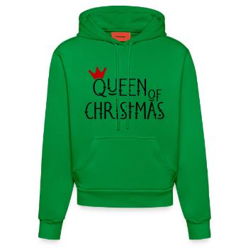 Abstrakter Sonnenuntergang auf Jeans - Organic Fitted Hoodie Made in EU - City Green - Vorne