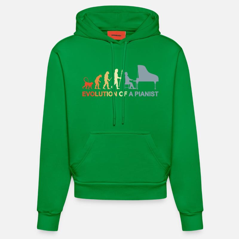 Évolution du piano - Sweat à capuche bio ajusté fabriqué en UE - City Green