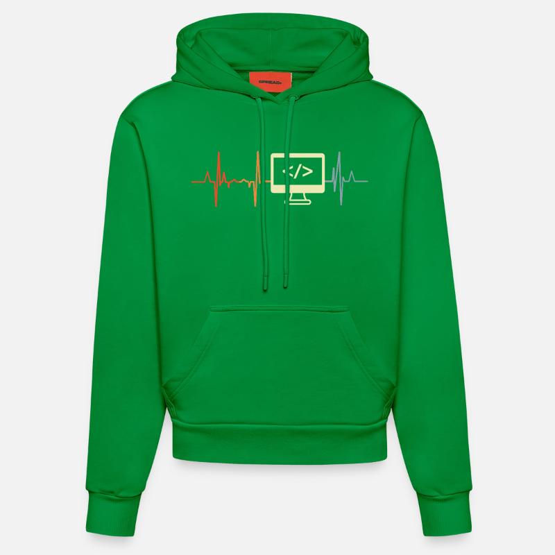 J’adore programmer - Sweat à capuche bio ajusté fabriqué en UE - City Green