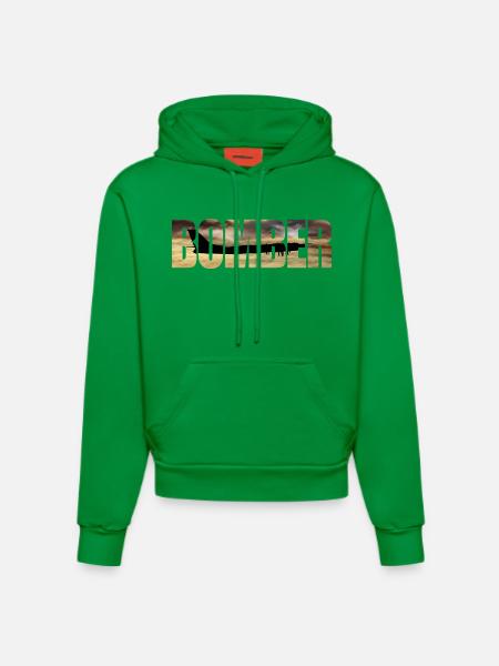 Bomber Tu-95 - Organic Fitted Hoodie Made in EU - City Green
