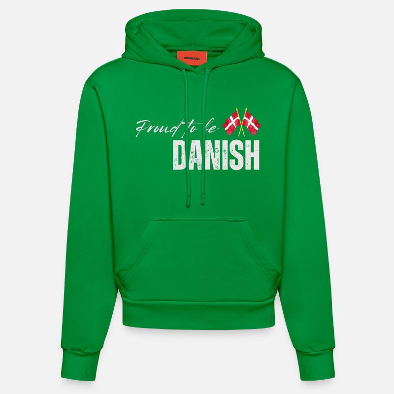 Fier Danois, j’adore le Danemark - Sweat à capuche bio ajusté fabriqué en UE - City Green