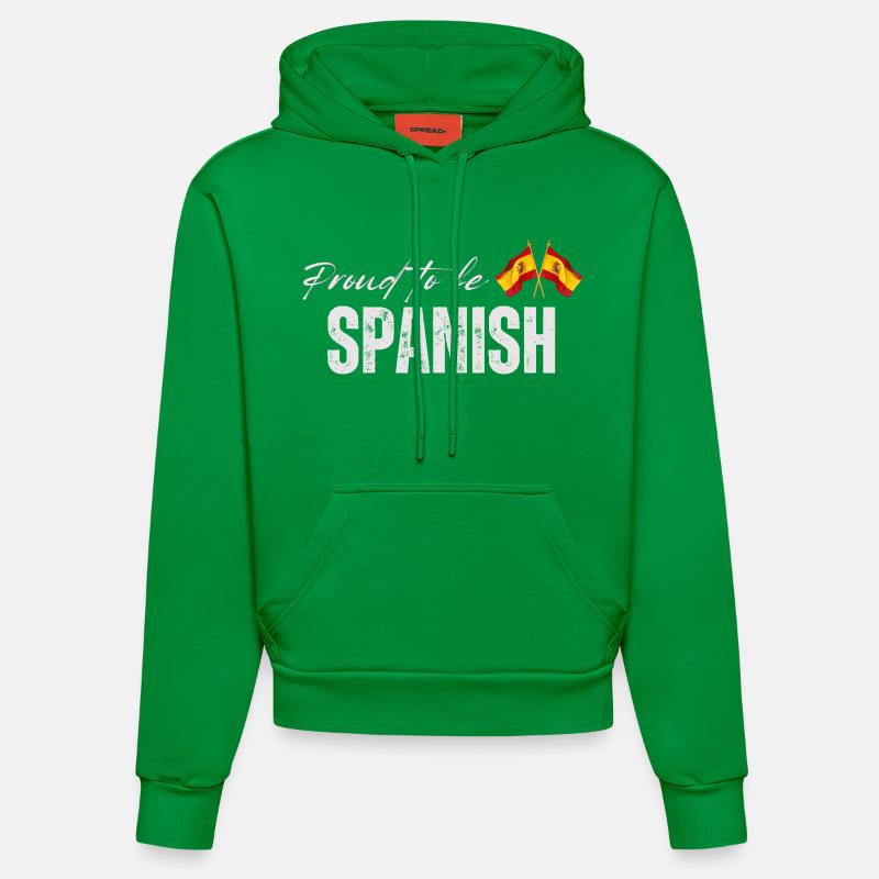 Fière Espagnole, j’adore l’Espagne - Sweat à capuche bio ajusté fabriqué en UE - City Green