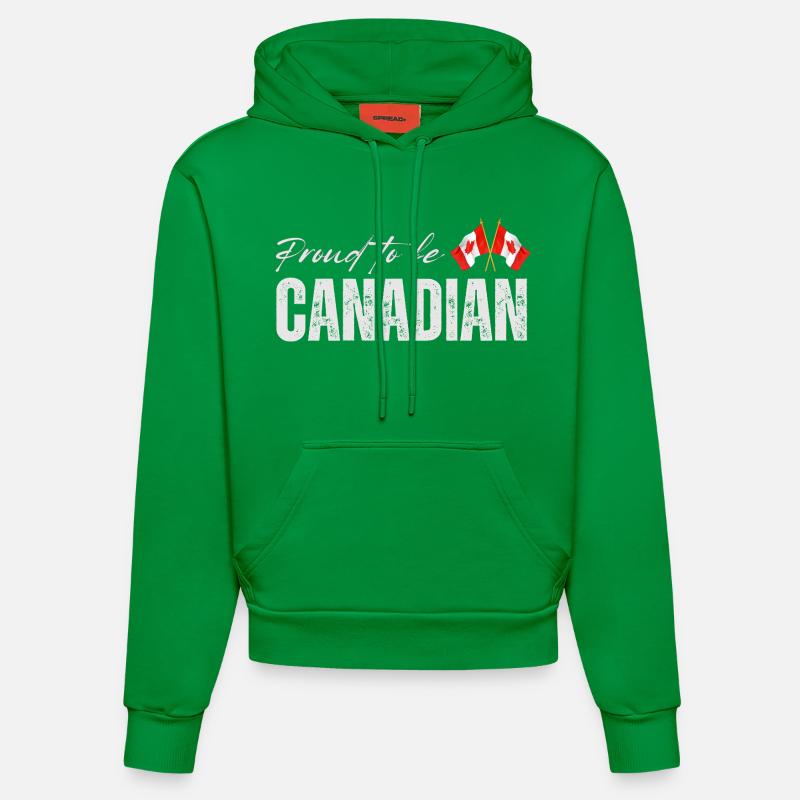Drapeau du Canada, fierté canadienne - Sweat à capuche bio ajusté fabriqué en UE - City Green