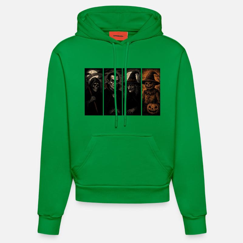 Grim Reaper Sorcière Vampire Épouvantail - Sweat à capuche bio ajusté fabriqué en UE - City Green
