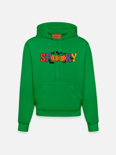 Spooky pumpkin letters - Organic Fitted Hoodie Made in EU - City Green
