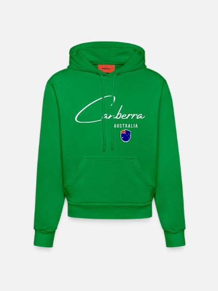 Elegant design Canberra, souvenir Canberra - Organic Fitted Hoodie Made in EU - City Green
