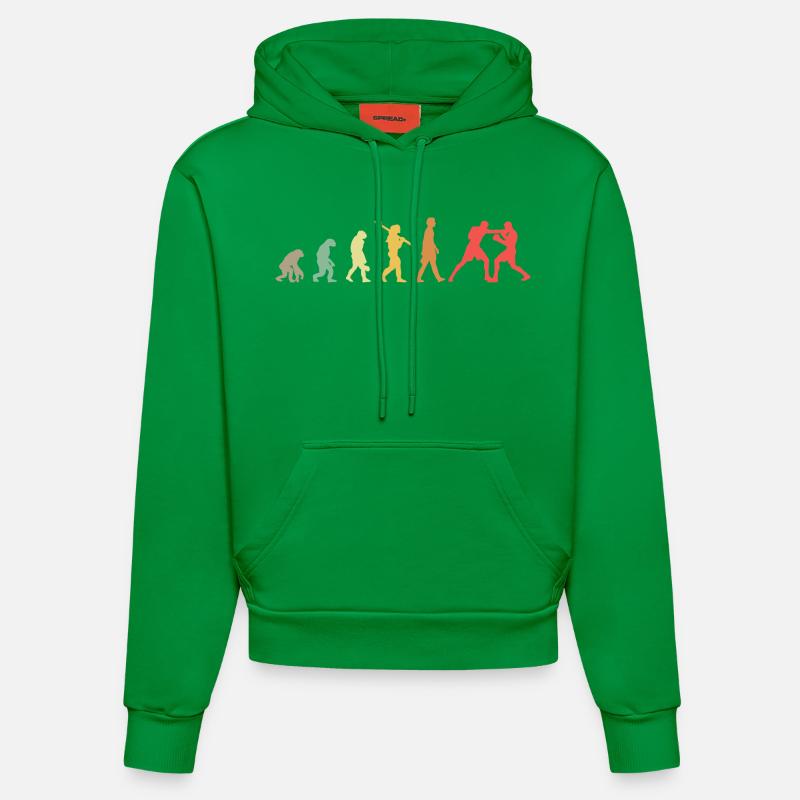 Boxing Evolution Boxing Development Rétro - Sweat à capuche bio ajusté fabriqué en UE - City Green