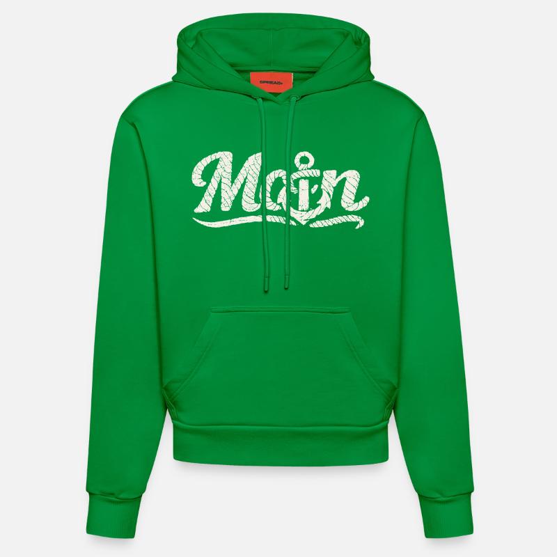 Conception côtière Moin Anchor - Sweat à capuche bio ajusté fabriqué en UE - City Green