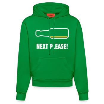 Suivant, s’il vous plaît ! (Bière / Bière / NEG 2C) - Sweat à capuche bio ajusté fabriqué en UE - City Green - Devant
