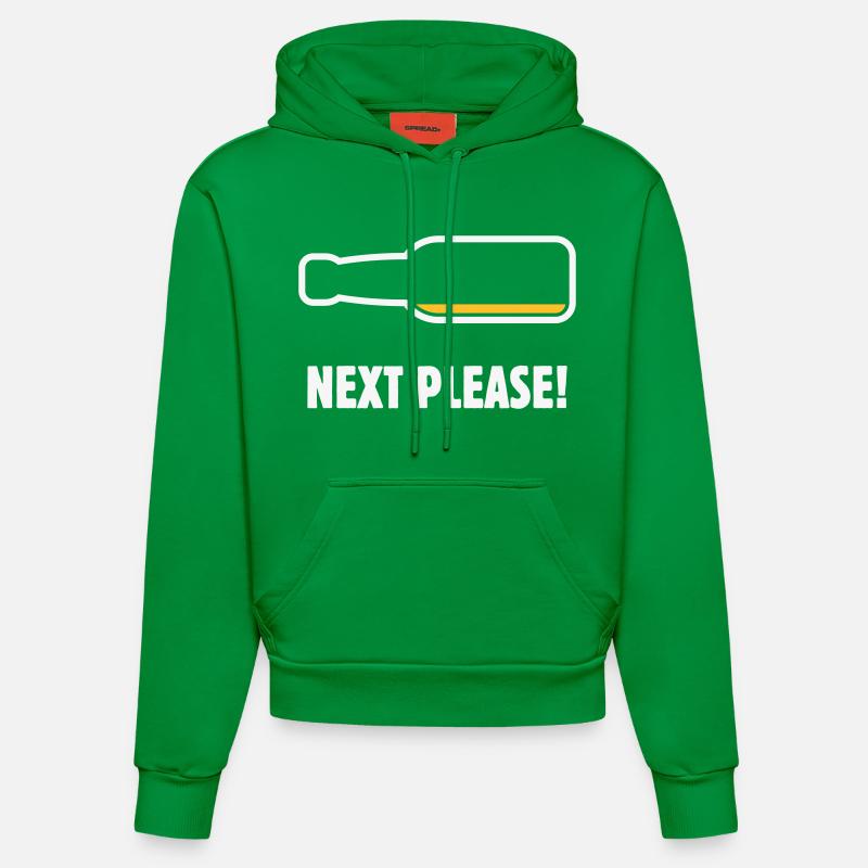 Next Please! (Bier / Bierchen / NEG 2C) - Organic Fitted Hoodie Made in EU - City Green