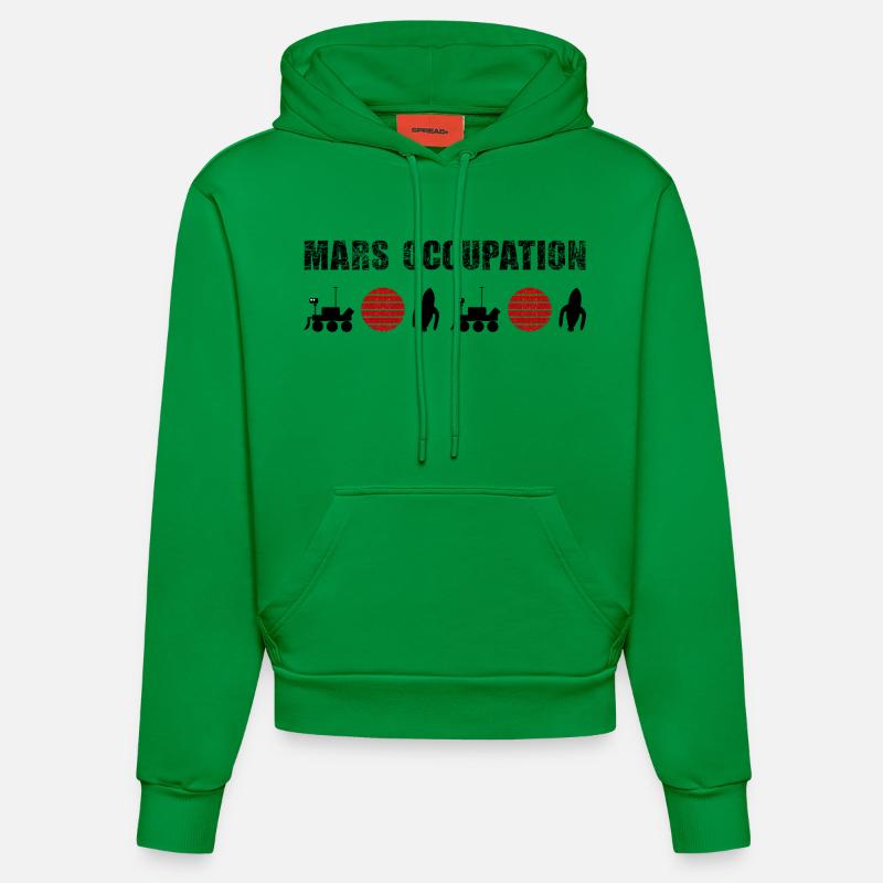 Constellation du Soleil Rouge Double Mars - Sweat à capuche bio ajusté fabriqué en UE - City Green