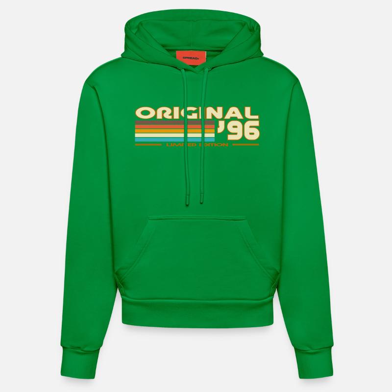 Original 96 Arc-en-Ciel Retro - Sweat à capuche bio ajusté fabriqué en UE - City Green