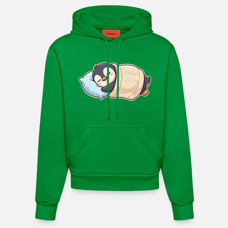 Penguin dort - Sweat à capuche bio ajusté fabriqué en UE - City Green