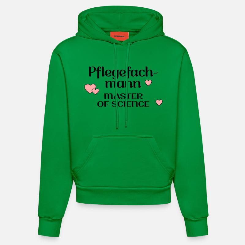 STUDIUM PFLEGE PFLEGEFACHMANN - Organic Fitted Hoodie Made in EU - City Green