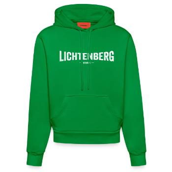 Lichtenberg Ostberlin - Organic Fitted Hoodie Made in EU - City Green - Vorne