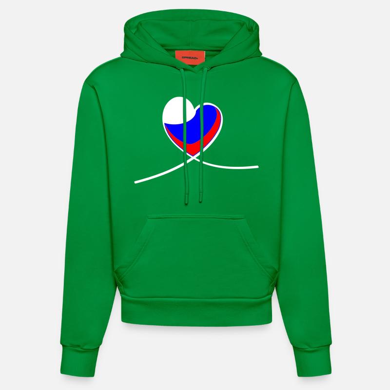 Coeur de la Russie - Sweat à capuche bio ajusté fabriqué en UE - City Green