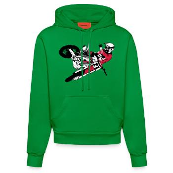 Moto Cross - motocross - Sweat à capuche bio ajusté fabriqué en UE - City Green - Devant