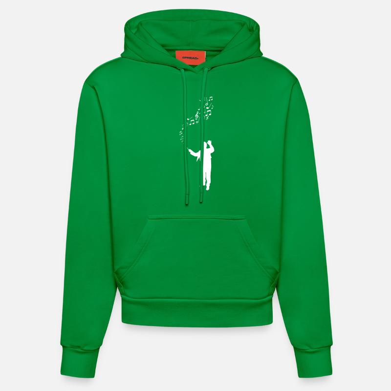 Dirigent - Maestro - Noten - weiß - Organic Fitted Hoodie Made in EU - City Green