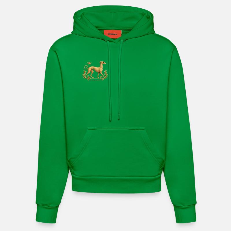 Libérez le Galgo - Broderie n°01 - Sweat à capuche bio ajusté fabriqué en UE - City Green