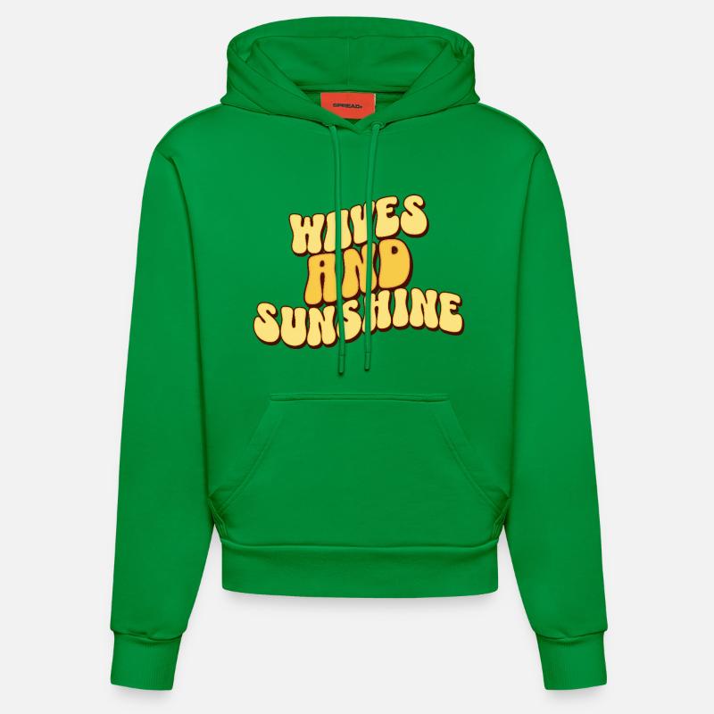 Vagues et Soleil - Sweat à capuche bio ajusté fabriqué en UE - City Green