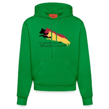langstockhaar schäferhund - Organic Fitted Hoodie Made in EU - City Green - Vorne