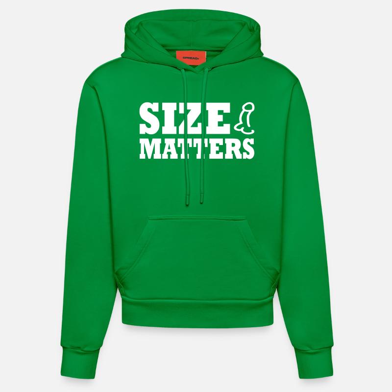 Penis size matters - Sweat à capuche bio ajusté fabriqué en UE - City Green