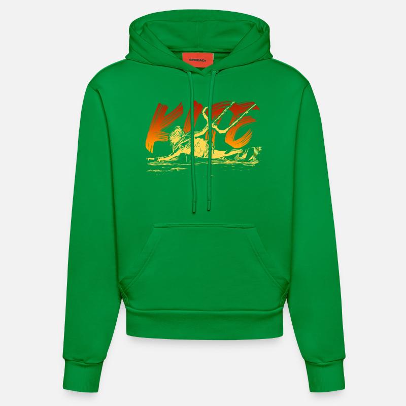 KITE surf kitesurf kitesurf kitesurf - Sweat à capuche bio ajusté fabriqué en UE - City Green
