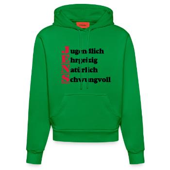 Jens , Vorname,Namensschild,Name,Fun Shirt (25) - Organic Fitted Hoodie Made in EU - City Green - Vorne