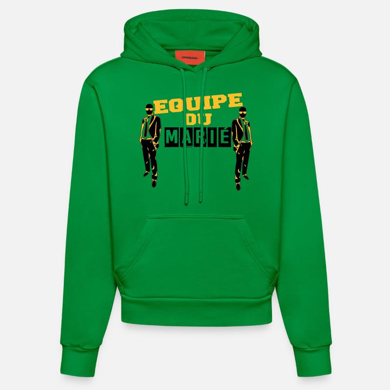 équipe marié 3 - Sweat à capuche bio ajusté fabriqué en UE - City Green