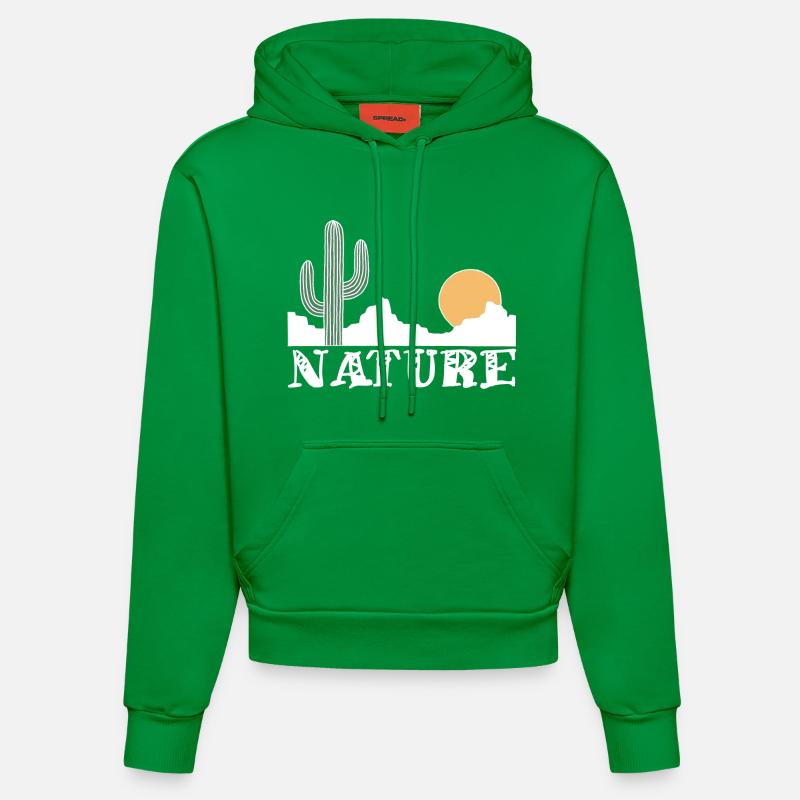 Nature et désert blanc - Sweat à capuche bio ajusté fabriqué en UE - City Green
