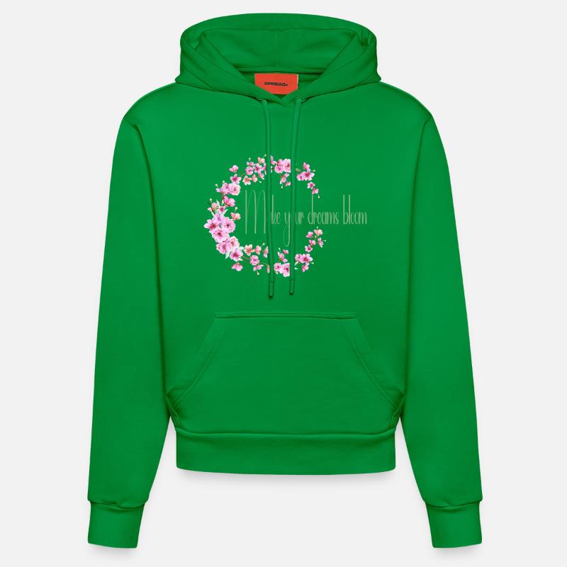 Make your dream bloom - Sweat à capuche bio ajusté fabriqué en UE - City Green