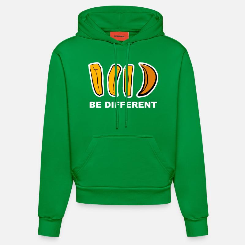 Anders, Different, Aussenseiter, Pommes, Geschenk, - Organic Fitted Hoodie Made in EU - City Green