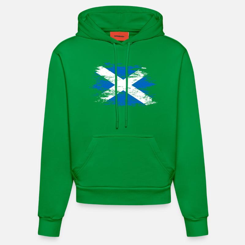 Drapeau de l’Écosse utilisé - Sweat à capuche bio ajusté fabriqué en UE - City Green