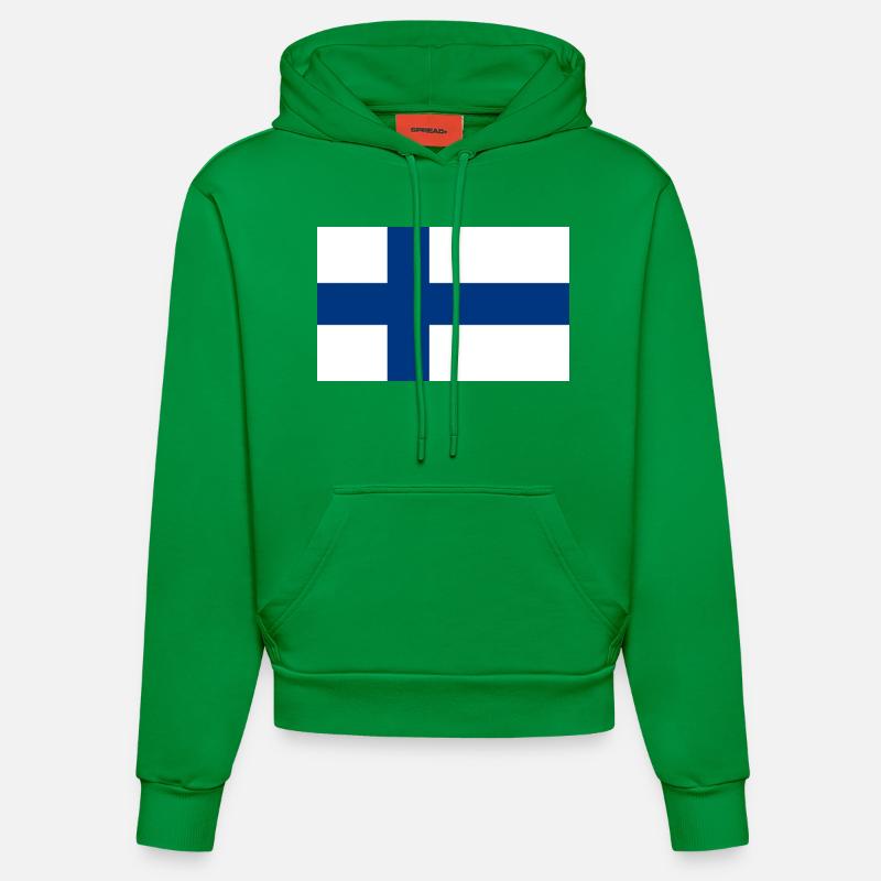 Drapeau finlandais - Sweat à capuche bio ajusté fabriqué en UE - City Green